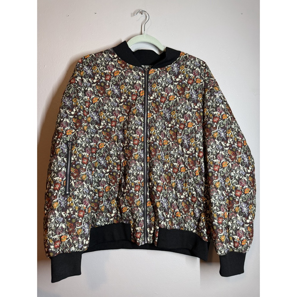 BiBi Boutique Floral Print Bomber Jacket- Size M